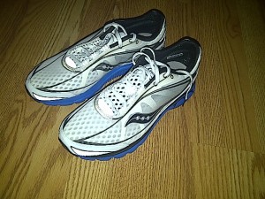 Blue Saucony Kinvara's