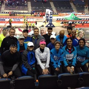 Square One Running Room marathon clinic and friends before Around The Bay 30k 2013. Slightly edited.