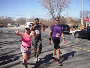 Nicole is so photogenic... even 26km into a marathon