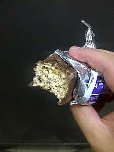 Inside a Smart For Life bar. Kinda reminds me of a rice chrispy square