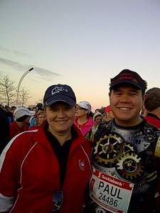Roxane and I being 'cool' before the STWM 5K