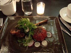 A delectable veal chop for dinner at Bistango at the Kimberly Hotel, NYC