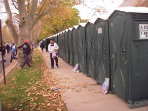 SO MANY PORTA POTTIES!!!